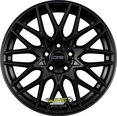 2x CMS C25 complete matt black 7.5x18 ET47 - LK5/114.3 ML67.2 Felge Alu