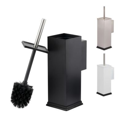 bremermann WC-Garnitur inkl. Wandhalterung, WC-Bürstenhalter eckig aus Edelstahl