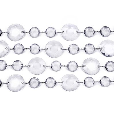 Kristall Girlande Kunststoff 1m Klar Transparent