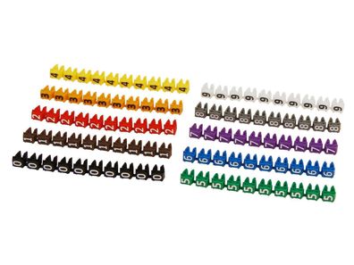 Kabelmarker-Clips McPower, bedruckt mit Ziffern 0-9, Kabeldurchmesser bis 3mm