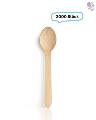Kaffeelöffel, Holzkaffeelöffel Einwegbesteck, 2.000 Stk, natur, biologisch abbaubar,