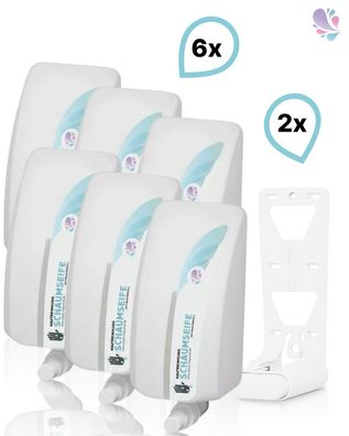 SET: Schaumseife antibakteriell 6x 1-Liter, 15.000 Anwendungen + 2x Lavela Spender