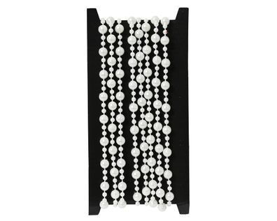 Perlenkette 8mm x 2,7m Kunststoff Weiß