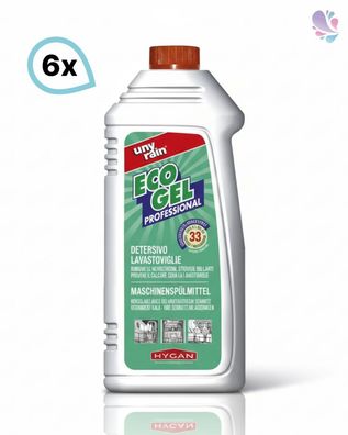 Profi-Gläser- und Geschirrspülmittelgel für Spülmaschinen 6 x 500 ml Flaschen, sehr e