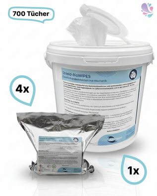 Desinfektionsmitteltücher im Eimer, 700 Tücher getränkt in Desinfektion Alkoholisch (