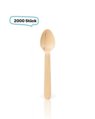 Kaffeelöffel, Holzlöffel Einwegbesteck, 2.000 Stk, gewachst, biologisch abbaubar, 11