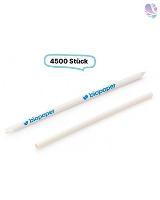 Papier- Trinkhalm, weiß, umhüllt, 6x 200mm, 4.500 Stk