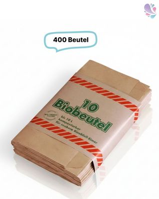 Papier Müllbeutel, 300Stk, ca. 10 Liter, kompostierbar, braun, 34x20cm