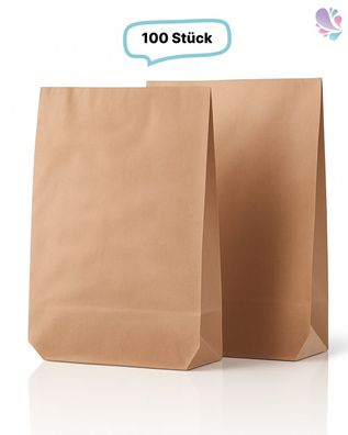 Recyclingpapier Müllbeutel, 110-120 Liter, 100 Stk, Papier unbedruckt, braun, 70x95cm