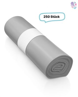 Müllbeutel, Qualitäts-Müllsack 60 Liter, grau, reißfest, 34my, 250 Beutel je SET