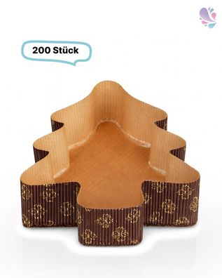 Papier-Backformen Tannenbaum klein, Weihnachten, 200 Stück, 160x140x35mm