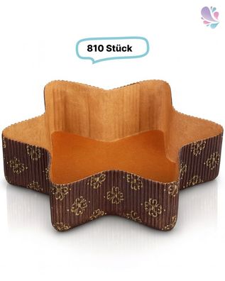 Papier-Backformen Stern groß, Weihnachten, 810 Stück, 235x60mm, Volumen ca. 1700ml