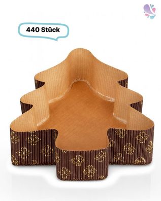 Papier-Backformen Tannenbaum groß, Weihnachten, 440 Stück, 312x224x60mm