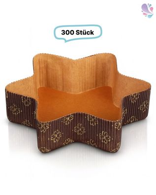 Papier-Backformen Stern klein, Weihnachten, 300 Stück, 130x35mm, Volumen ca. 270ml