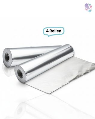 Alufolie 45cm lose Großrolle, 4 Rollen, 7200g, 520m, 11my, zum Warm - und Frischhalte