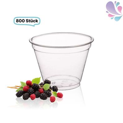 Smoothie Cups, klare Becher 225ml - 800 Stück, transparentes recyceltes PET