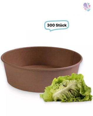 Salatboxen Salatschalen braun 500ml, 300 Stück, to go, take away, biologisch abbaubar