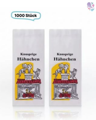 Papierbeutel mit Aluminium Zwischenlage klein, 1000 Stück, 105x60x230mm, Hähnchenbeut
