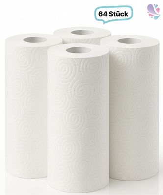 Küchenrolle hochweiß WEPA-prestige, 16x4 Rollen, 3-lagig, 4.096Blatt, 26x22cm, saugst