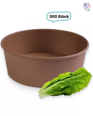 Salatboxen Salatschalen braun 1000ml, 300 Stück, to go, take away, biologisch abbauba