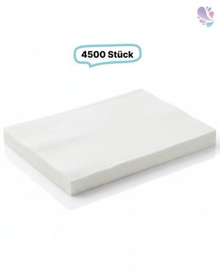 Servietten weiß, 33er, 1/8 Falz, 2-lagig, 4.500 Qualitäts-Servietten, 100% Zellstoff,