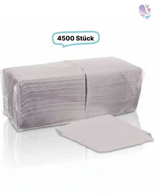 Servietten weiß, 33er, 1/4 Falz, 2-lagig, 4.500 Qualitäts-Servietten, 100% Zellstoff,