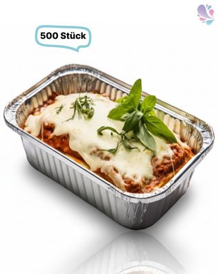 Alu-Schale, Menüschale, 670ml, ungeteilt, rechteckig, 500 Stk, 20,1 x 10,9 x 4,9 cm