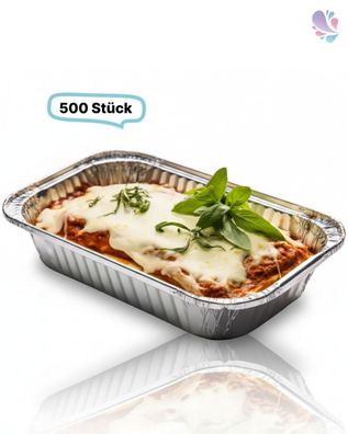 Alu-Schale, Menüschale, 940ml, ungeteilt, rechteckig, 500 Stk, 21,8 x 11,3 x 5,4 cm