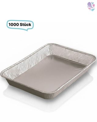 Alu-Schale, Menüschale, 760- 930 ml, rechteckig, 1000 Stk, 22,7 x 17,7 x 3 cm, robust