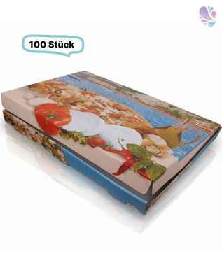 Pizzakarton Pizzabox 40x60x5 weiß mit Neutraldruck 100 Stk, to go, take away, kompost