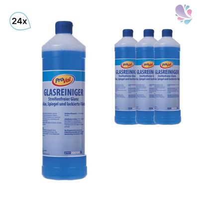 Glasreiniger Pro Val, schnelltrocknend, streifenfrei, effektiv, flüssig, 24 x 1L Flas