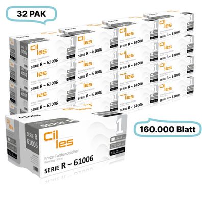Falthandtücher 25x23cm, 2-lg, 32Pak, 160.000Blatt gesamt, 5.000Blatt/Pak, Recycling-P