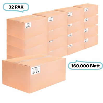 Falthandtücher 25x23cm, 1-lg, 32Pak, 160.000Blatt gesamt, 5.000Blatt/Pak, natur Recyc