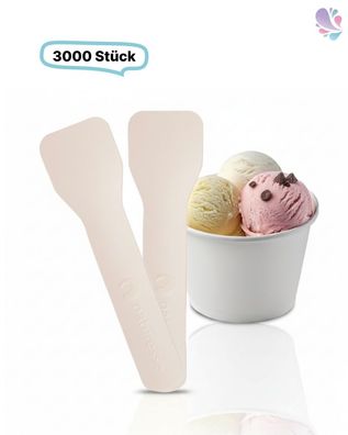 Eislöffel, Eisspaten Papier, Flach, 3.000 Stück, 95mm, stabil, Einweg, to go