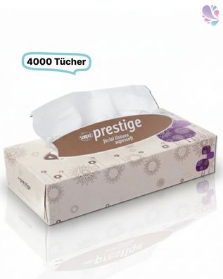 Kosmetiktücher, 2-lagig, 40 Boxen, 4000 Tücher,100Blatt / / /x, 100% Zellstoff