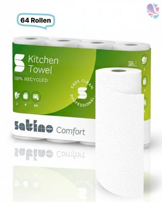 Küchenrolle hochweiß WEPA-comfort, 16x4Rollen, 2-lg, 4.096Blatt, 23x22cm, saugstark,