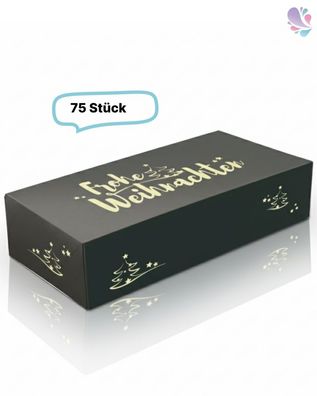Stollenkarton, Papier-Stollenkiste, Frohe Weihnachten, 75 Stück, 340x160x80mm, alumin