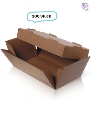 Hamburger-Doppelbox groß, 200 Stk, 24x12x10cm, to go, take away, natürliches Design,