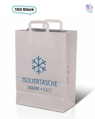 Kühltragetasche, Tiefkühltragetasche, weiß, 32x17x45cm, 150 Stück, flacher Henkel, Is