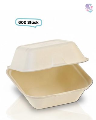 Hamburger-Box klein Holzfaser, 125 x 125 x 70 mm, 600 Stk, wood fiber, stabil & nassf