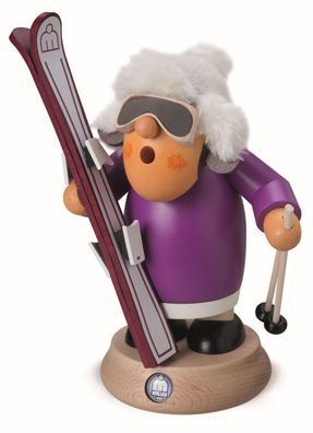 Räucherfigur Räuchermann Müllerchen Skifahrerin (BxH):12x17cm NEU Räuchermann