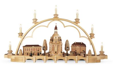 Lichterbogen Schwibbogen Alt Dresden mittelgroß natur elektrisch beleuchtet