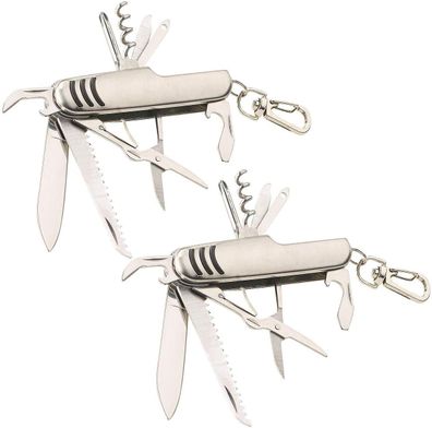 NEU 2er Set 11in1 Multifunktions Taschenmesser Edelstahl für Camping Outdoor