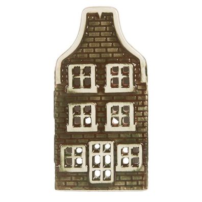 Clayre & Eef Teelichthalter Haus 7x7x14 cm Grün Keramik (Gr. 7x7x14 cm)
