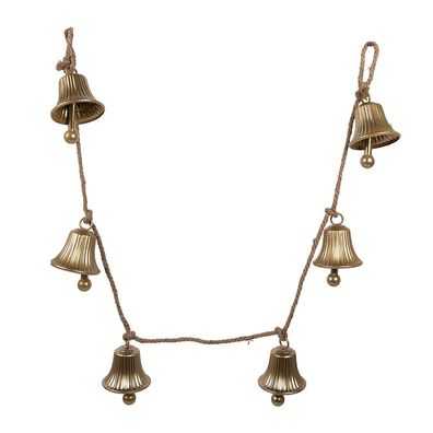Clayre & Eef Anhänger Klingel 9x9x135 cm Goldfarbig Metall (Gr. 9x9x135 cm)