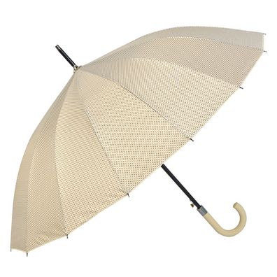 Clayre & Eef Erwachsenen-Regenschirm Ø 60 cm Beige Synthetisch Punkte