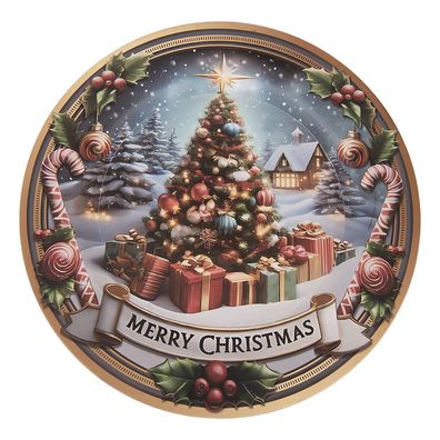 Clayre & Eef Unterteller Ø 33 cm Grau Kunststoff (Gr. Ø 33x1 cm)