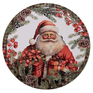 Clayre & Eef Unterteller Ø 40 cm Weiß Kunststoff (Gr. Ø 40x1 cm)