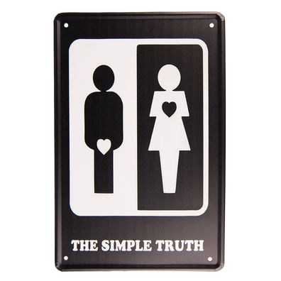 Clayre & Eef Wanddekoration 20x30 cm Schwarz Weiß Metall (Gr. 20x1x30 cm)