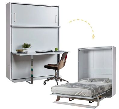 Multimo DOUBLE Schrankbett mit Schreibtisch, 140x190 cm